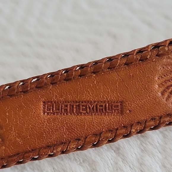 Guatemala Leather Tooled Belt- Indian Chiefs Designs - Picture 5 of 8